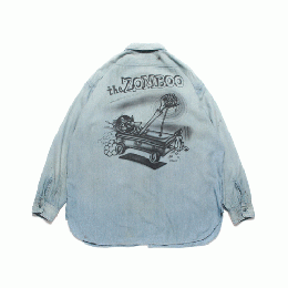 BOW WOW SKETCH ZOMBOO USN CHAMBRAY SHIRT AGED