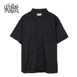 MASSES　MADRAS DYED S/S SHIRT　BLACK