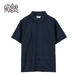 MASSES　MADRAS DYED S/S SHIRT　NAVY