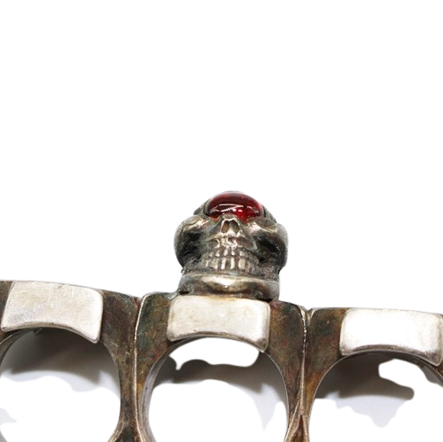 STOP LIGHT　Triple Iron Skull Ring Neck Chain