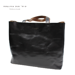 ROLLING DUB TRIO BOX TOTE BAG -LEATHER- black