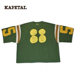 KAPITAL 18.5/-天竺　フットボールHUGE-T(RAINBOWY 55 pt)