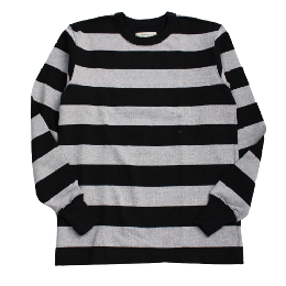 WESTRIDE HEAVY BORDER LONG TEE BLK/H.GRY