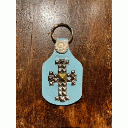 STOP LIGHT STUDDED KEY RING